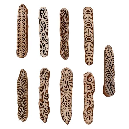 Set of 9 Piece New Mix Wooden Printing Blocks